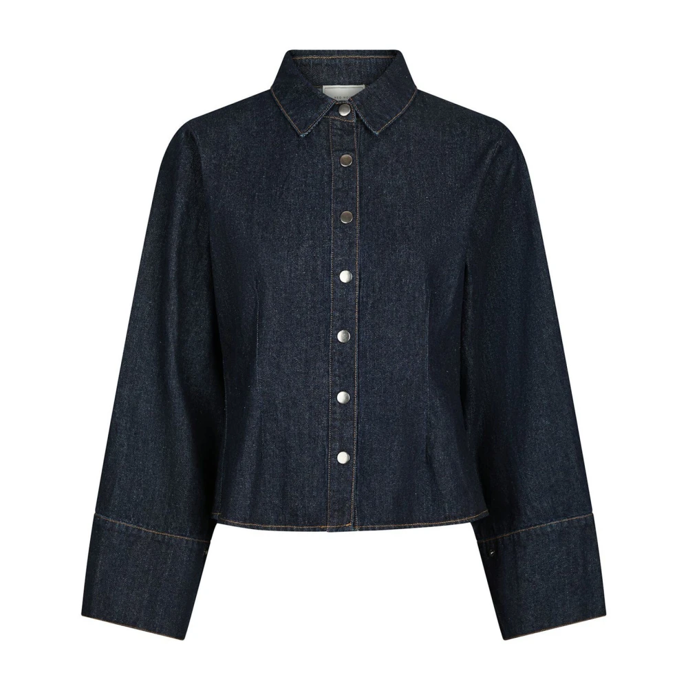 NEO NOIR Donkerblauwe Denim Shirt Stijlvol Modern Blue Dames