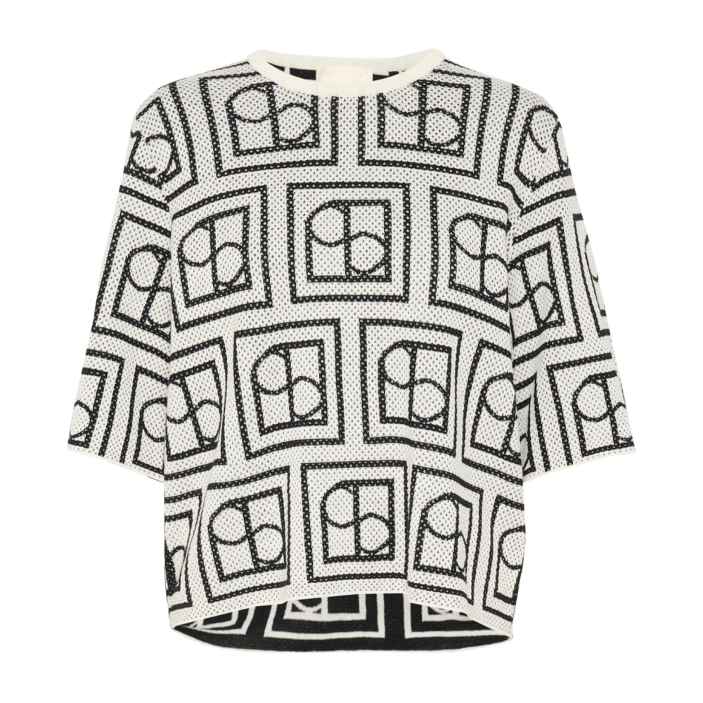 Soaked in Luxury Monogram Trui Wit Zwart White Dames