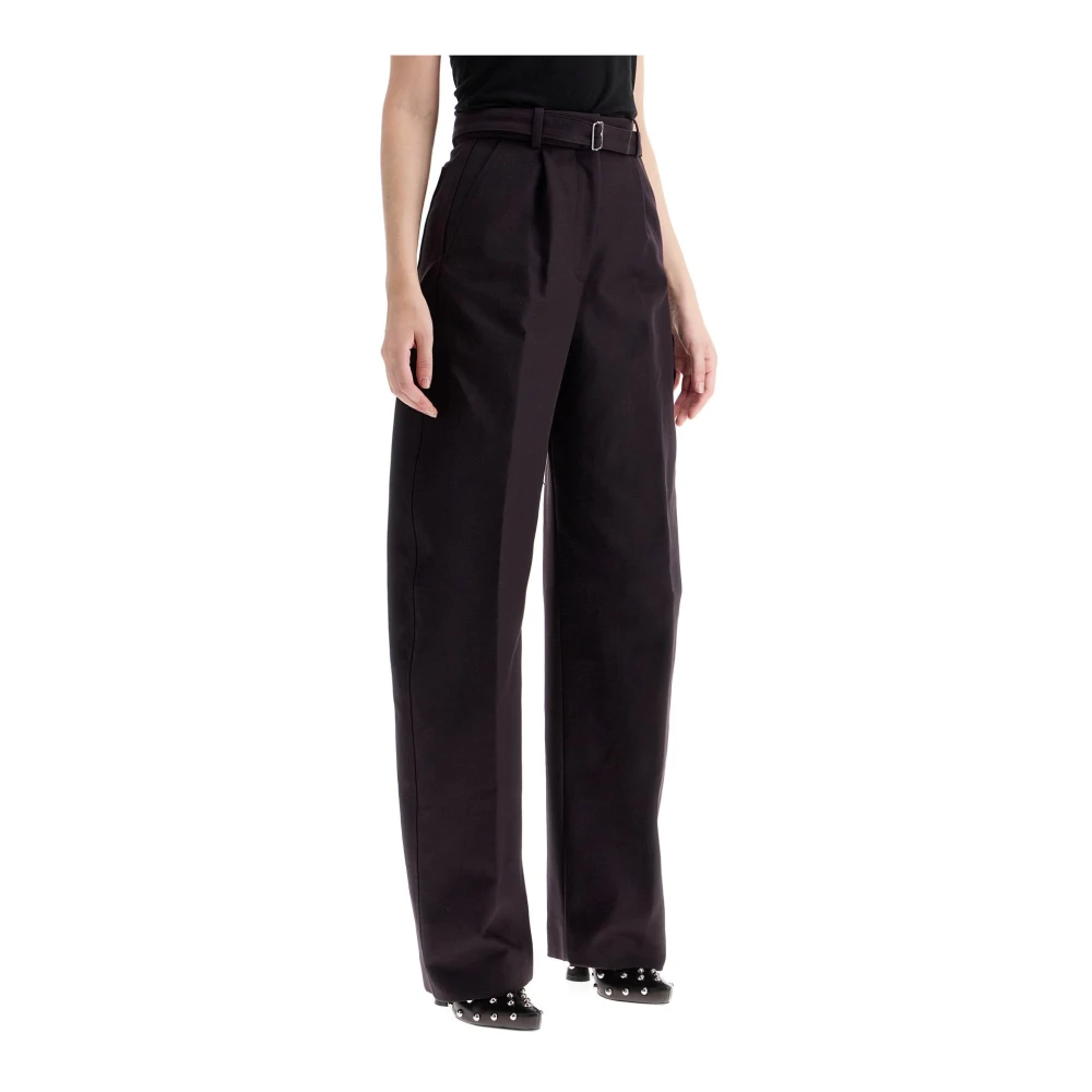 Lanvin Ballon Canvas Broek Wijde Silhouet Purple Dames