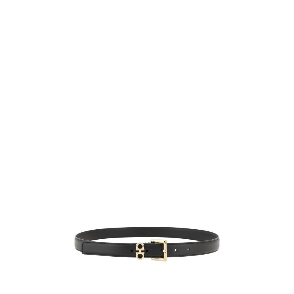 Salvatore Ferragamo Iconische Gancini Leren Riem Black Dames