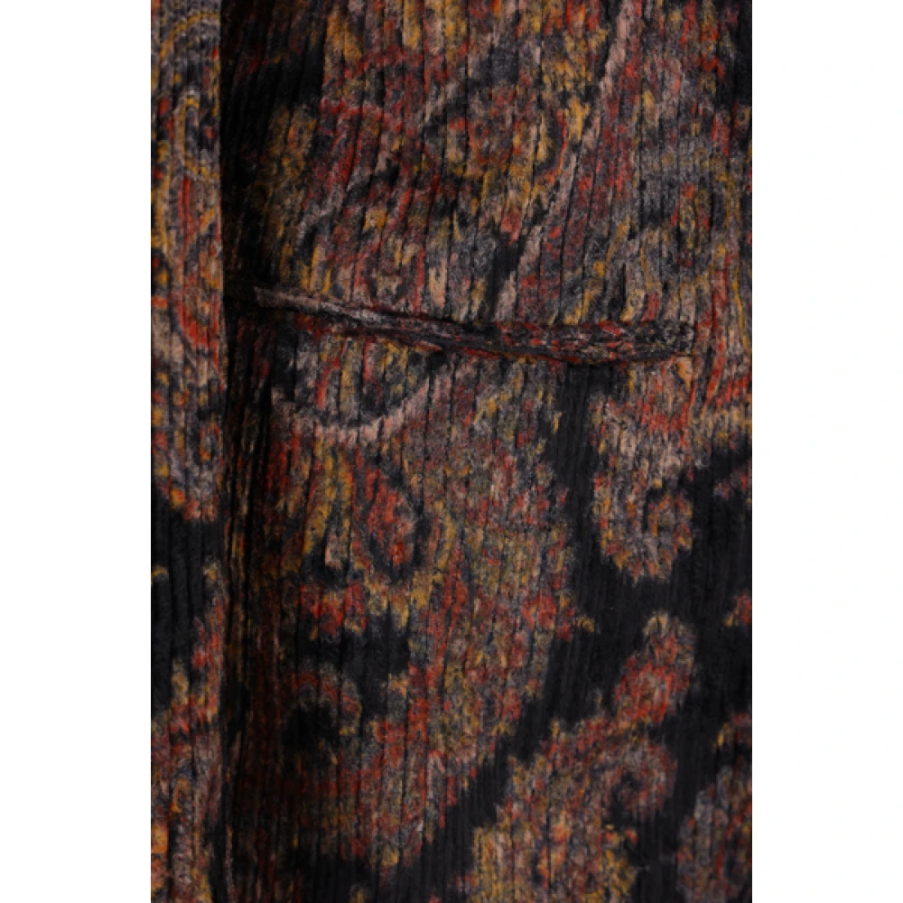 ETRO MultiColour Paisley Fluweel Dubbelbreasted Jas Multicolor Heren