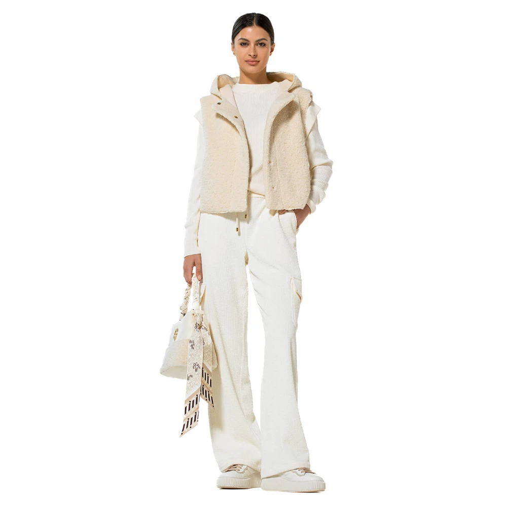 Caroline Biss Ribfluweel Comfort Broek White Dames
