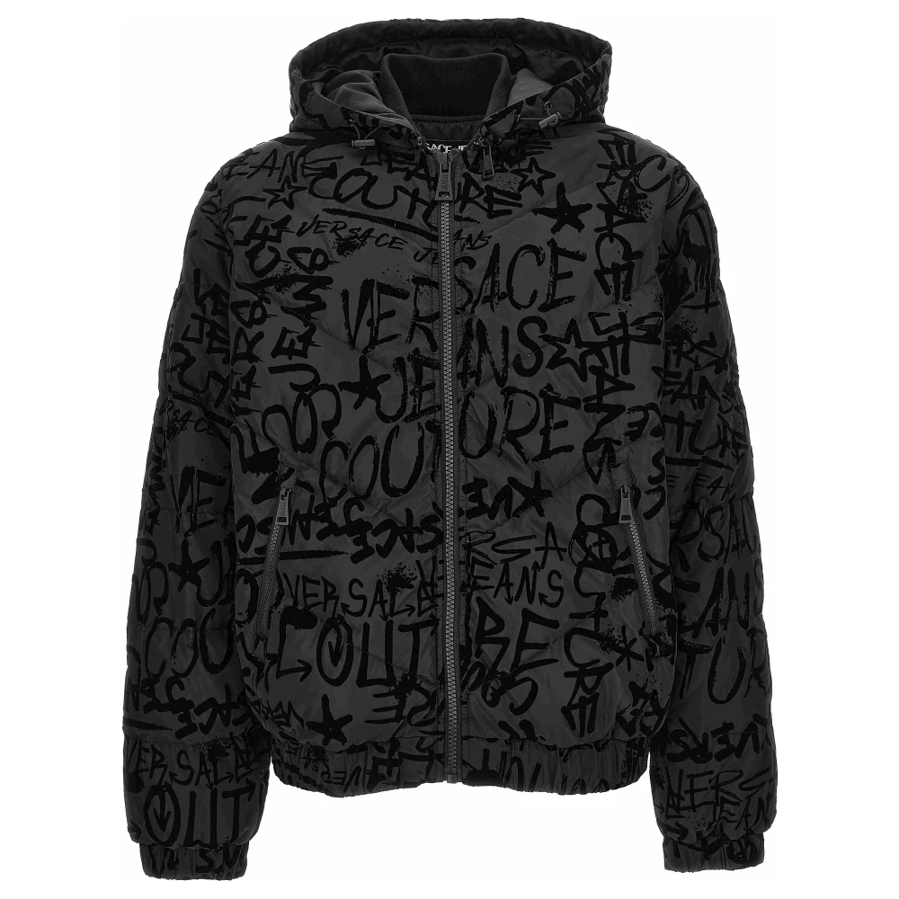 Versace Jeans Couture Graffiti Flock Donsjas Black Heren