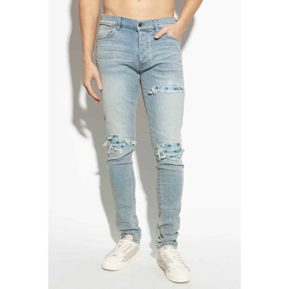 Amiri Jeans met logo Blue Heren