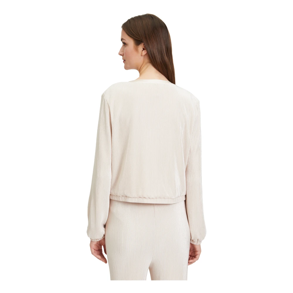 Betty & Co Klassieke Geplooide Blazer Jas Beige Dames