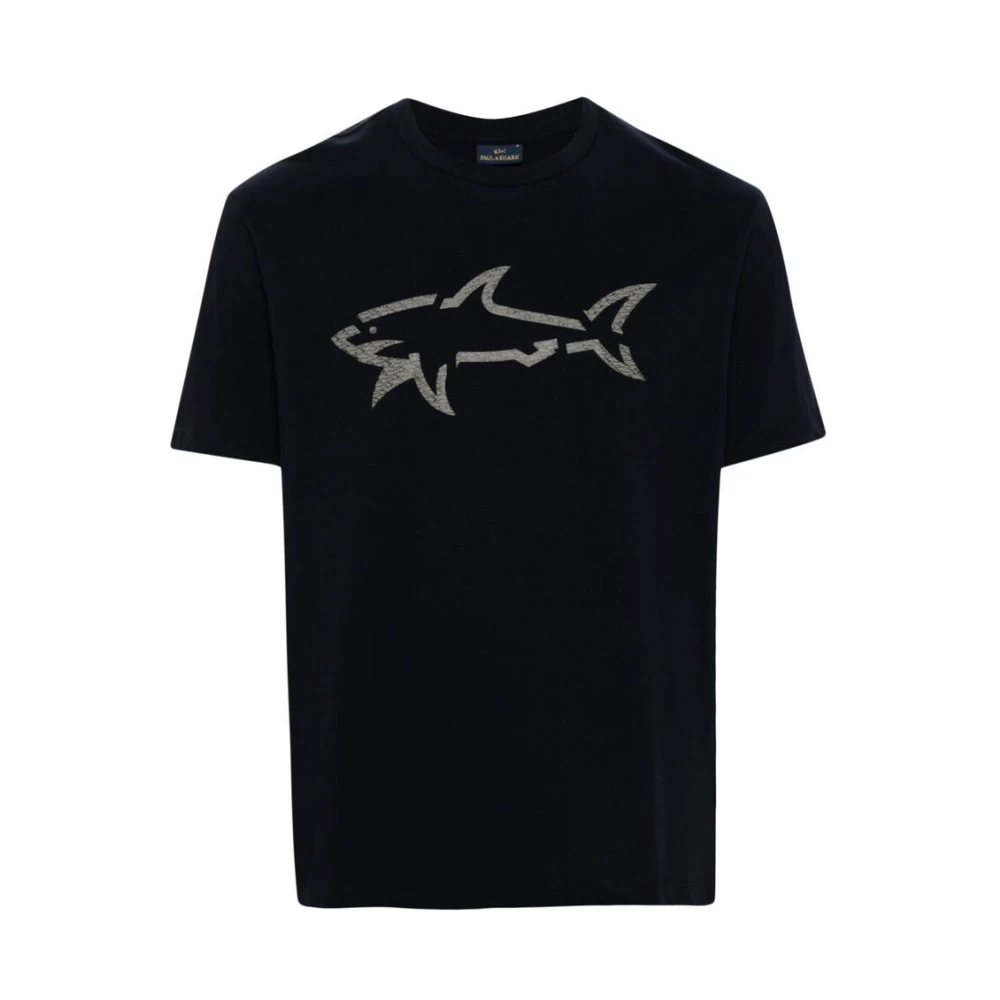 PAUL & SHARK Blauw Logo Print T-shirt Blue Heren
