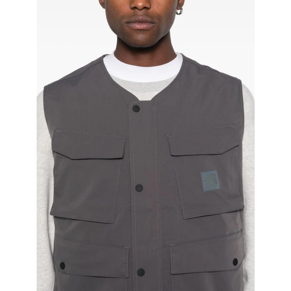 Carhartt WIP Waterafstotend Vest met 3D-zakken Gray Heren