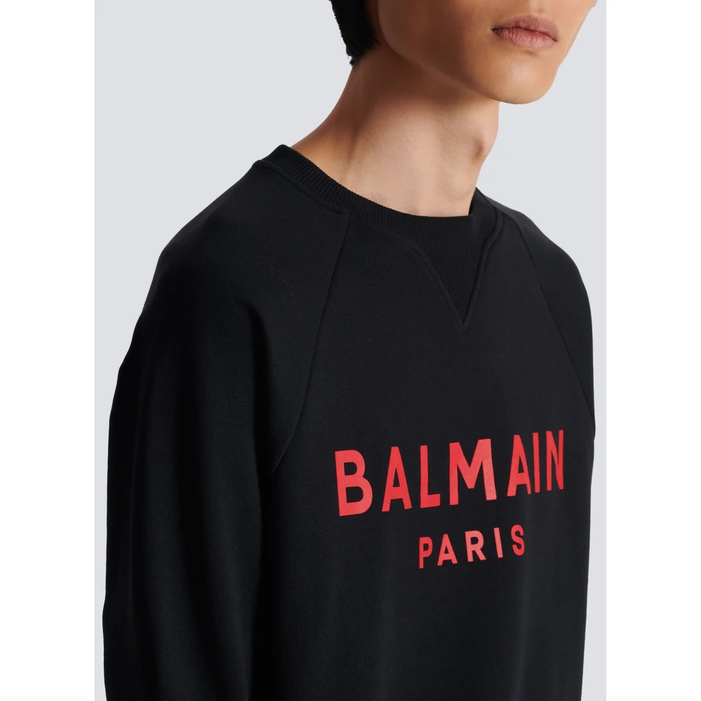 Balmain Paris bedrukte sweatshirt Black Heren