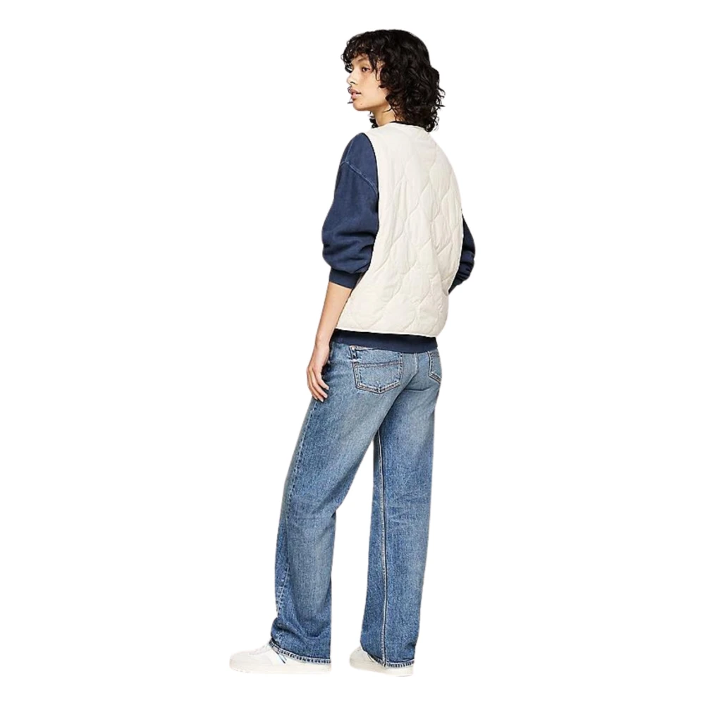 Tommy Hilfiger Waterafstotend Gewatteerd Mouwloos Jack Beige Dames