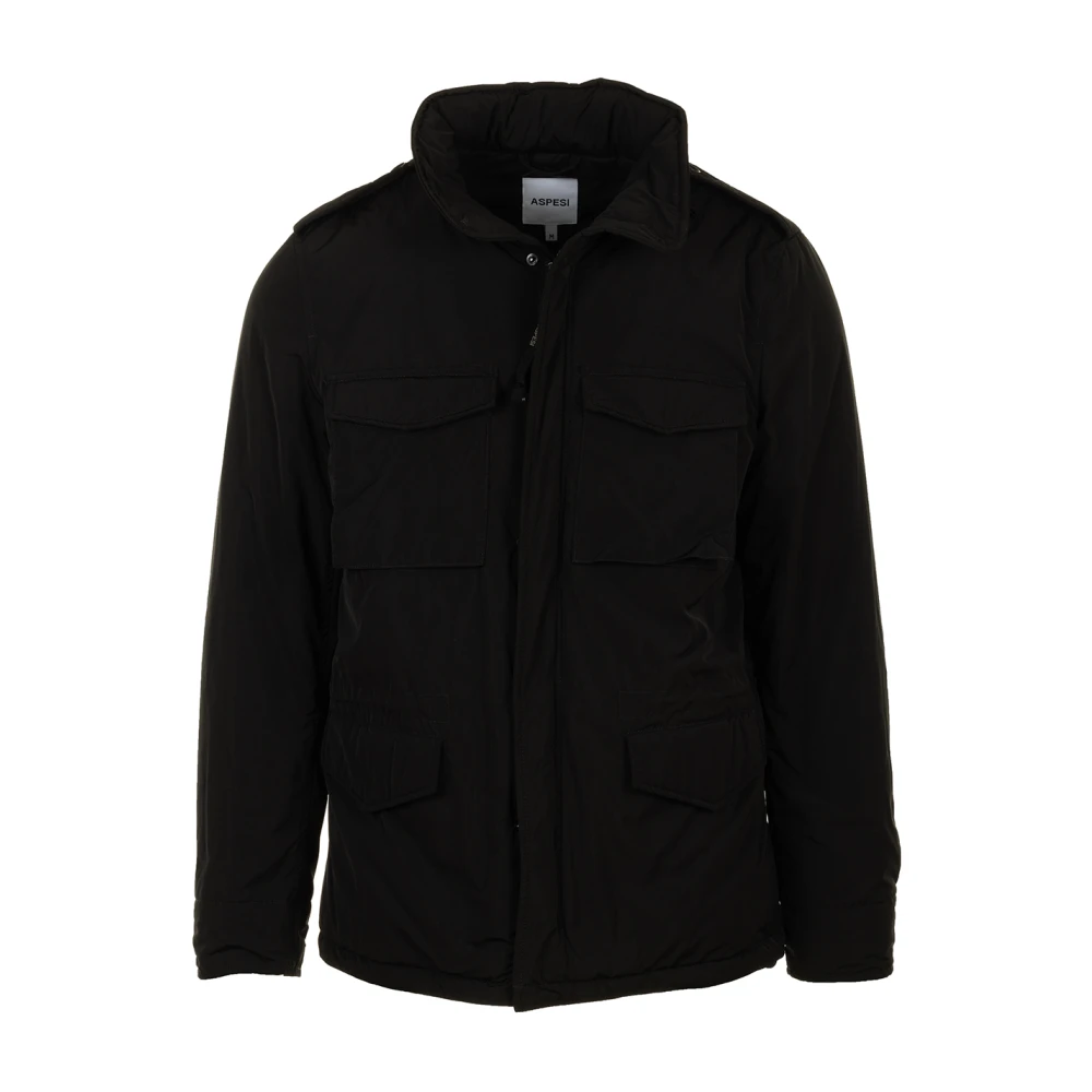 Aspesi Zwarte Field Jacket Black Heren