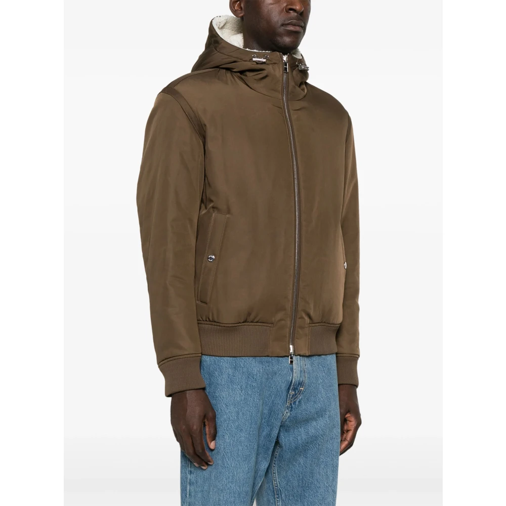 Hugo Boss Hoodie met ritssluiting zakken Brown Heren