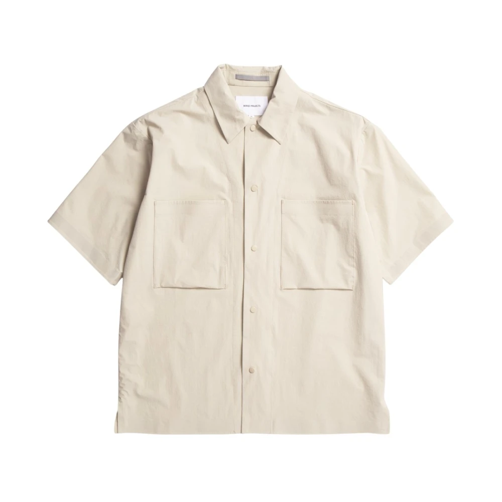 Norse Projects Licht Reizen Korte Mouw Casual Shirt Beige Heren