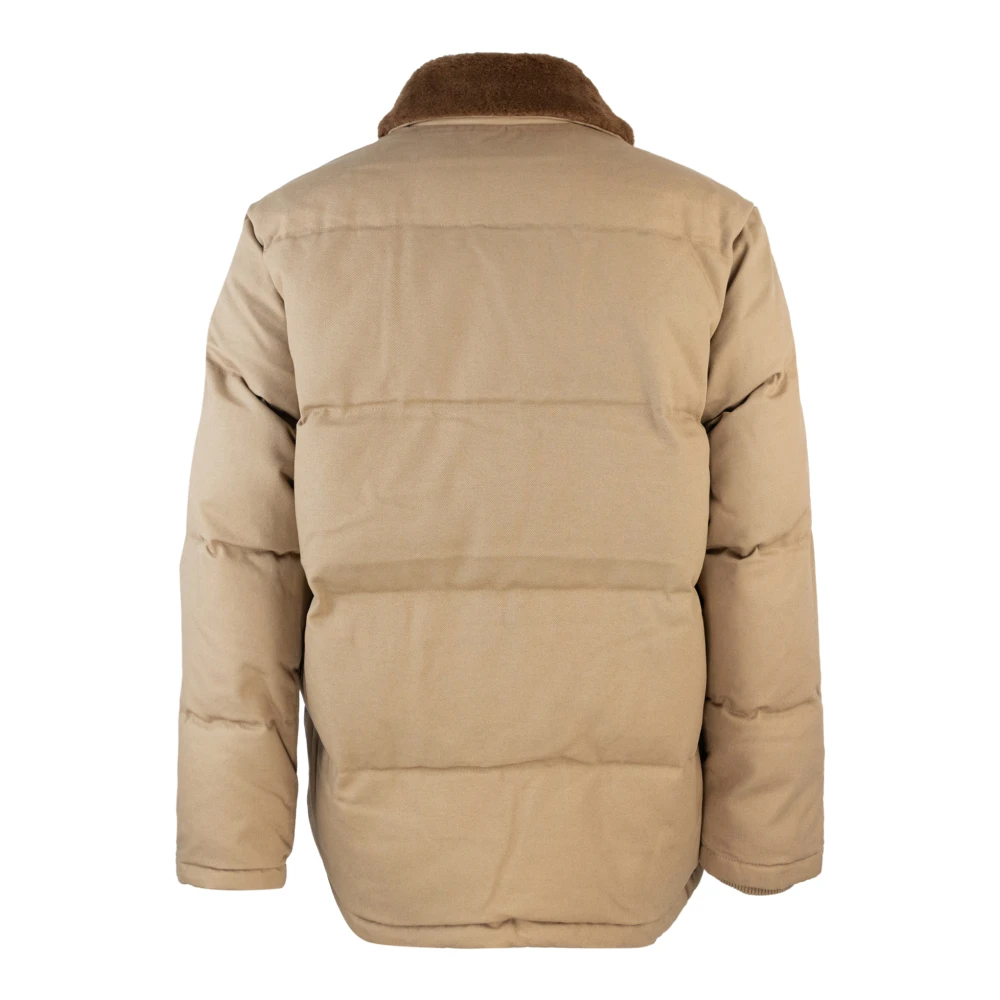 Carhartt WIP Waterdichte Canvas Jas met Bontkraag Beige Heren