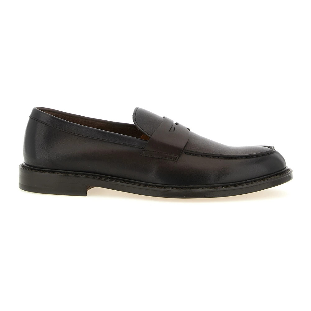 Doucal's Men's Brown Leather Loafer - Loafers - 9 Uk - Shoes