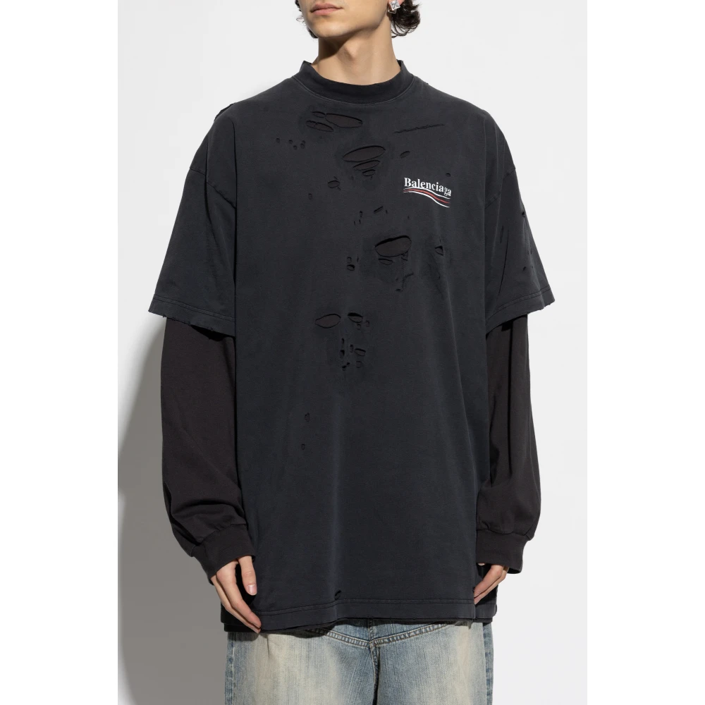 Balenciaga T-shirt met logo Black Heren