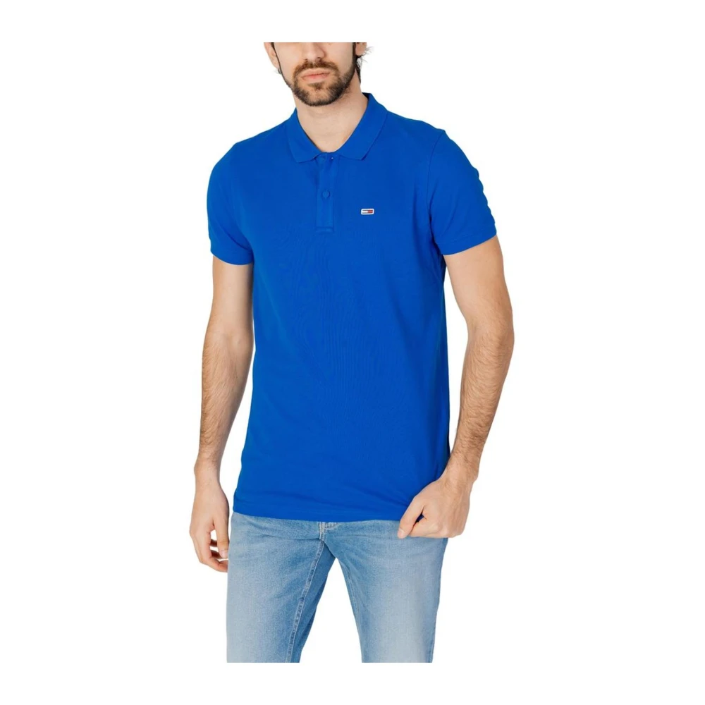 Tommy Jeans Blauw Katoenen Poloshirt voor Mannen Blue Heren
