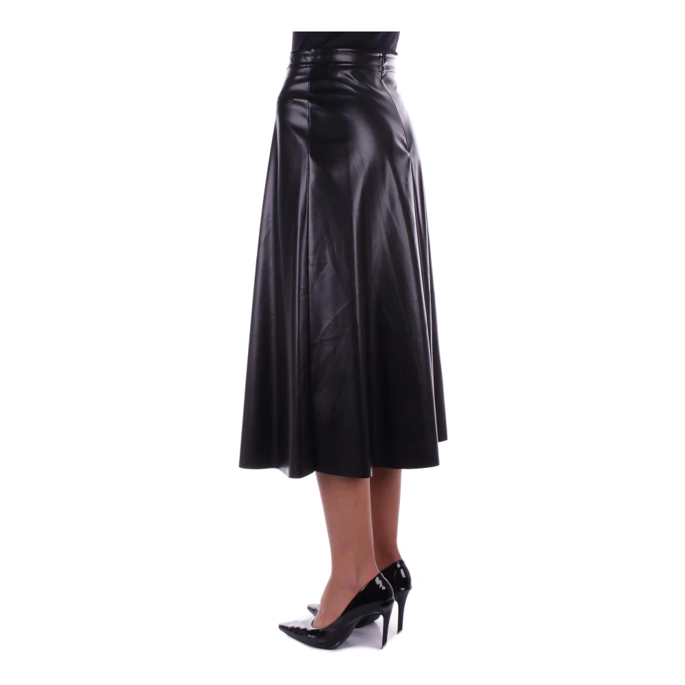 H2O Zwarte Rok met Ritssluiting en Banddetail Black Dames