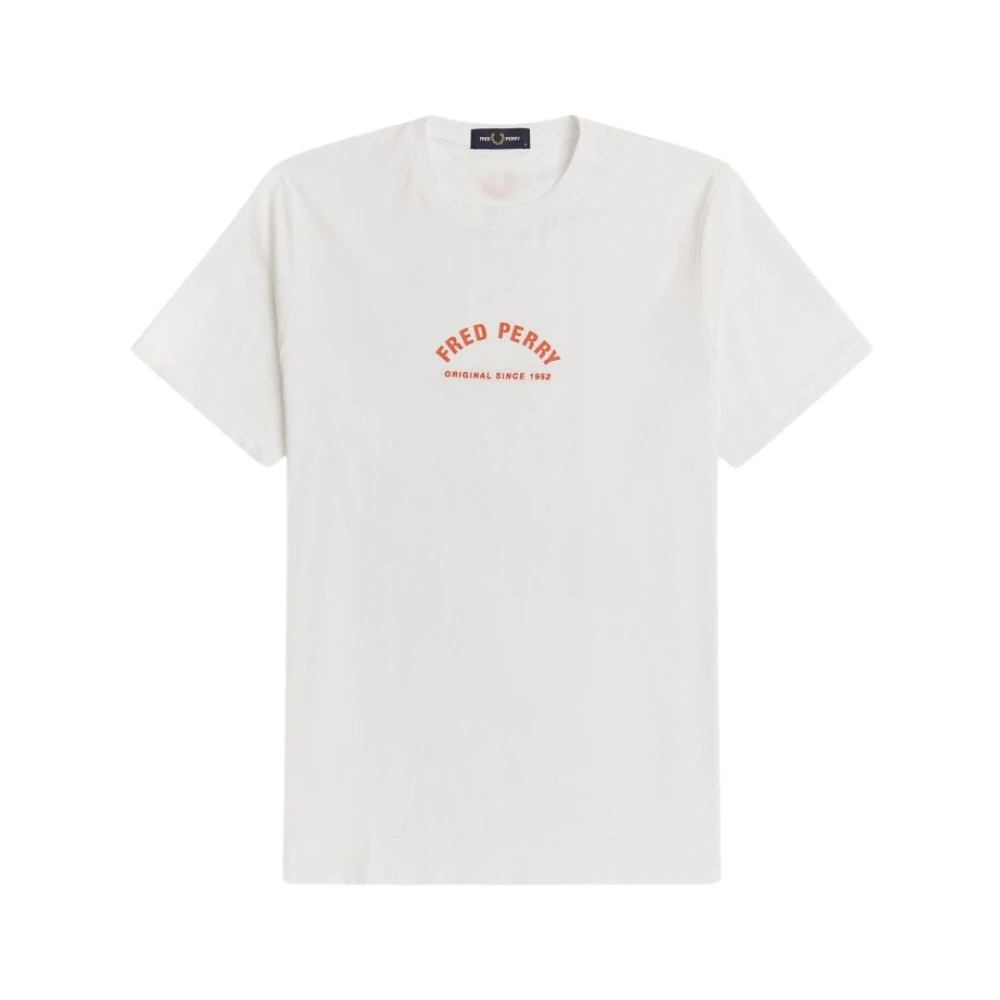 Fred Perry Bågad T-shirt Vit Sportkläder Stil M2664 White, Herr