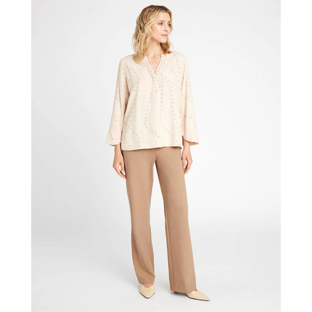 Gustav Long Sleeve Shirt Naja Style Beige Dames