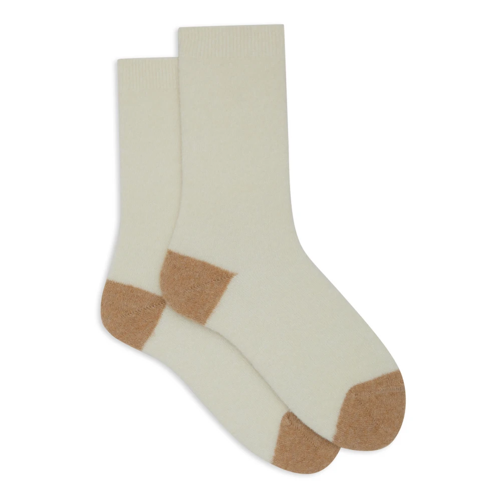Gallo Korte effen witte bouclé sokken voor dames met contrasterende details Multicolor Dames