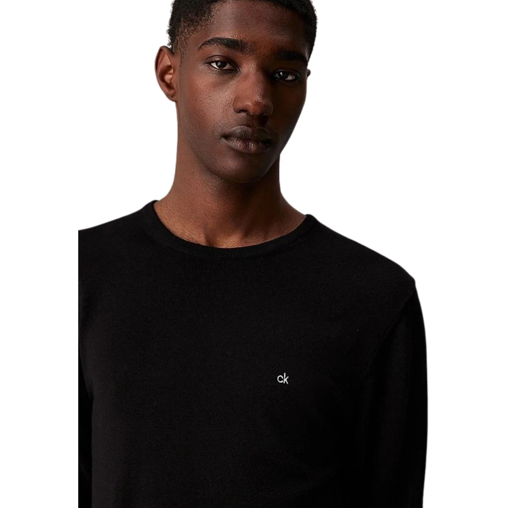 Calvin Klein Zwarte Trui Moderne Stijl Black Heren