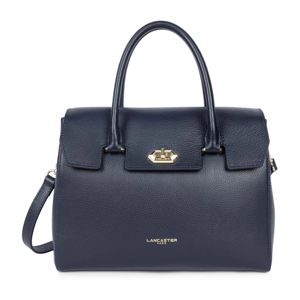 Lancaster Women's Blue Handbags, One Size, Flap Handbag With Metal Clasp Milano Cosmos