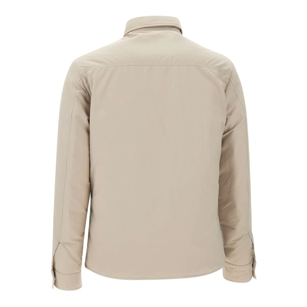 Eleventy Beige Wol Overshirt Jas Beige Heren