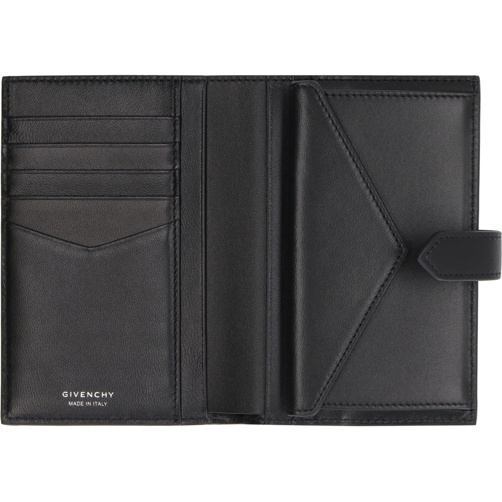 Givenchy Logo leren portemonnee met drukknoopsluiting Black Dames