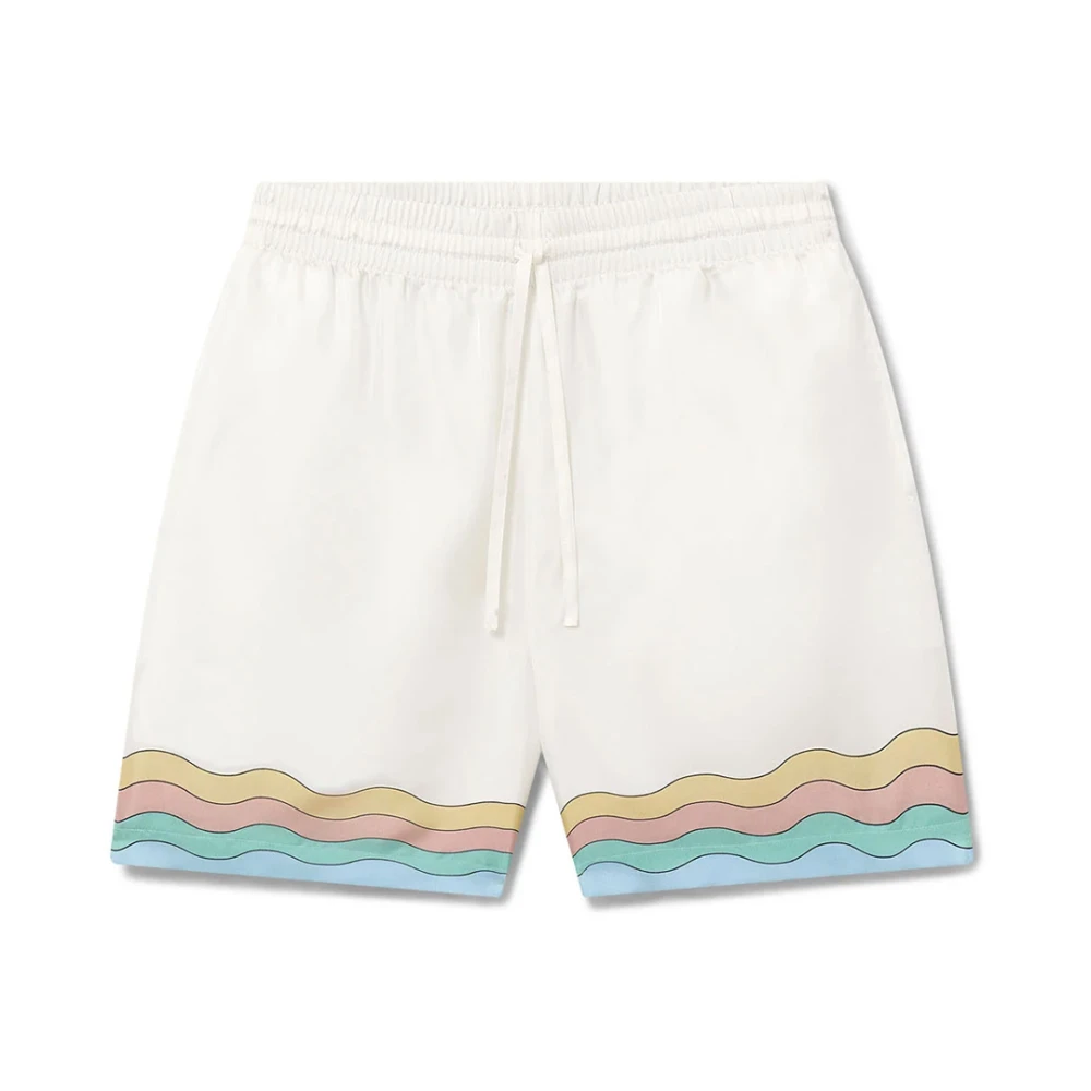 Casablanca Witte zijden shorts Palm Springs design White Heren