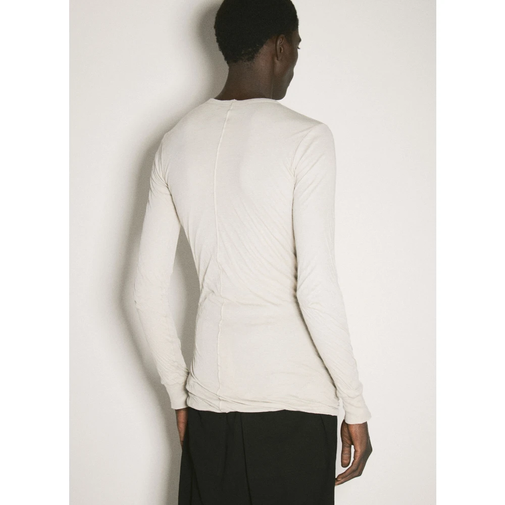 Rick Owens Gelaagd Langmouw Crewneck T-Shirt White Heren