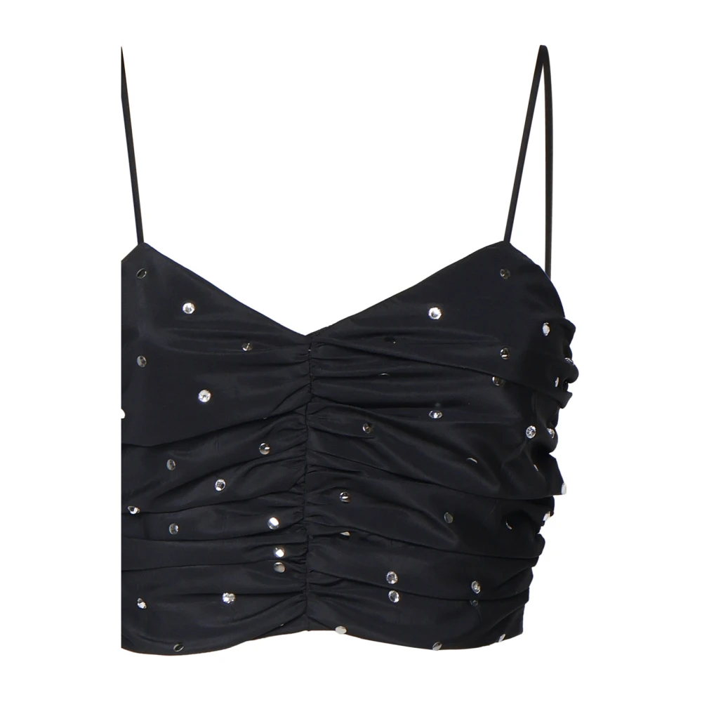 pinko Zwarte Limousine Crop Top met Studs Black Dames