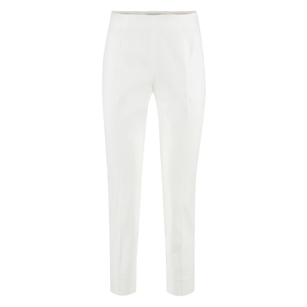 PESERICO Hoge taille katoenen broek White Dames