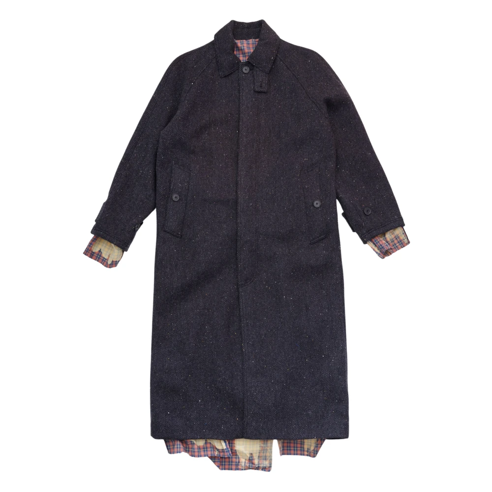 Wood Omkeerbare Carcoat in Gewassen Zwart Black Heren