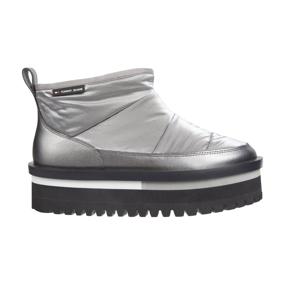 Tommy Jeans Women's Silver Flatform Ankle Boots For