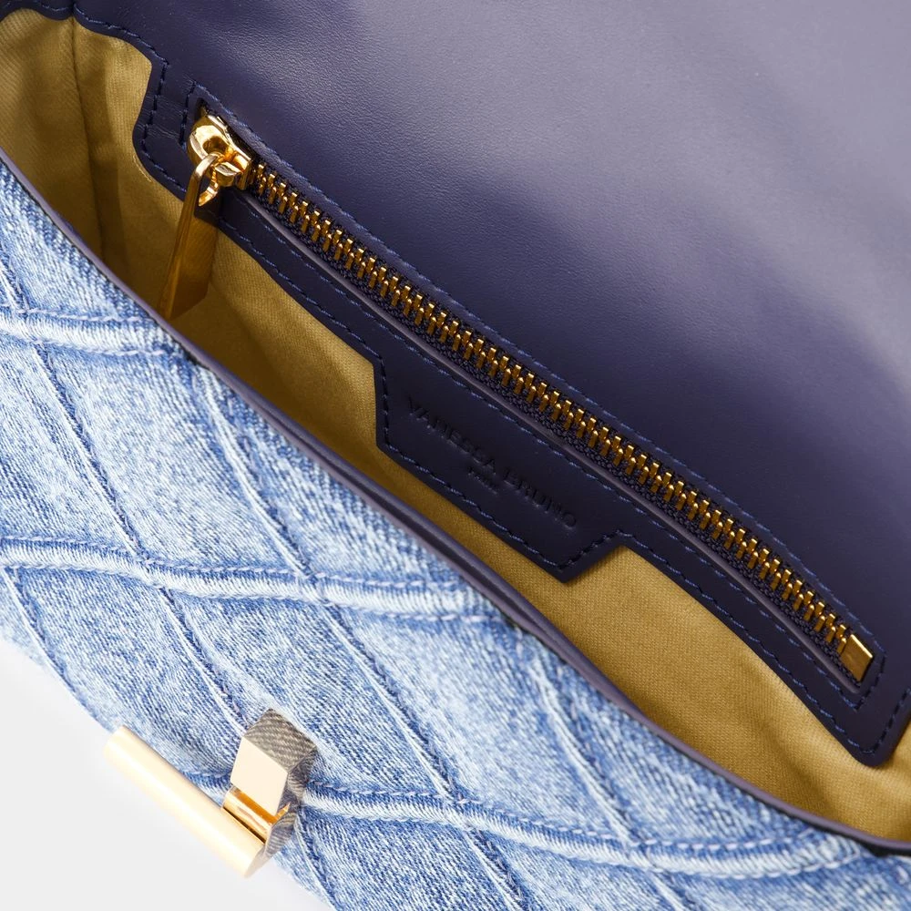 Vanessa Bruno Blauwe Katoenen Crossbody met Rhinestones Blue Dames