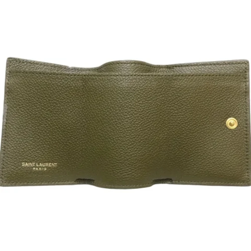 Saint Laurent Vintage Pre-owned Leather wallets Green Dames