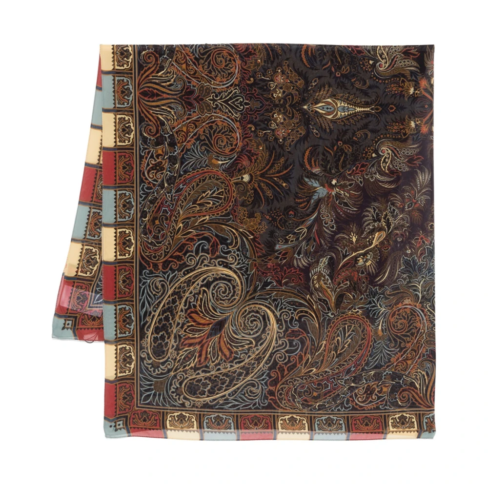 Etro Sidenscarf med Paisley-mönster Multicolor, Dam