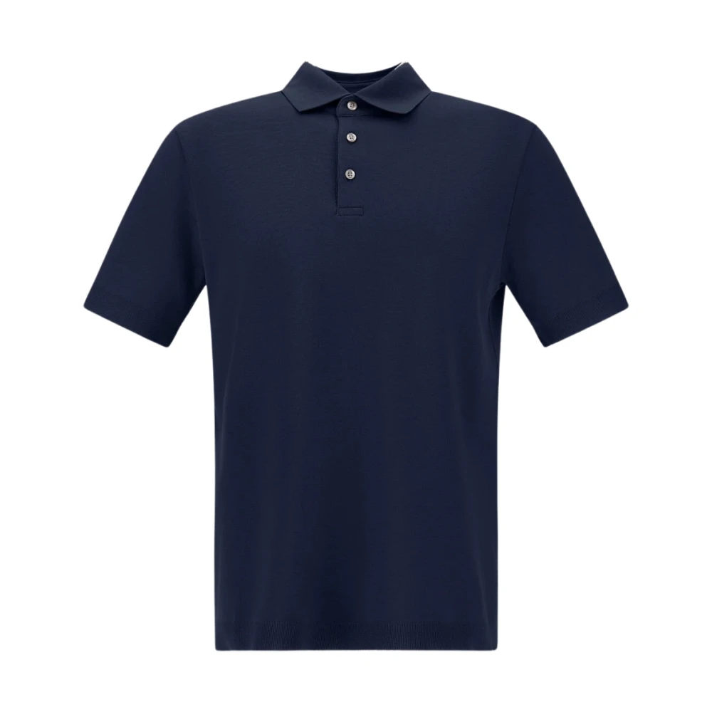 Herno Mannelijk Blauw Tops Heren, L, Katoen, Jersey Knit Effect Polo