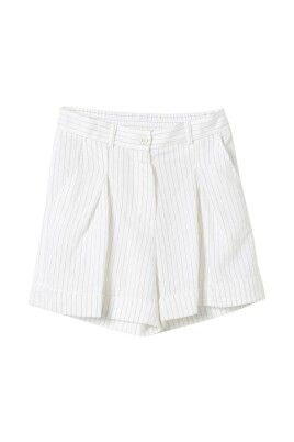 yellow-cream-pinstripe-cotton-shorts