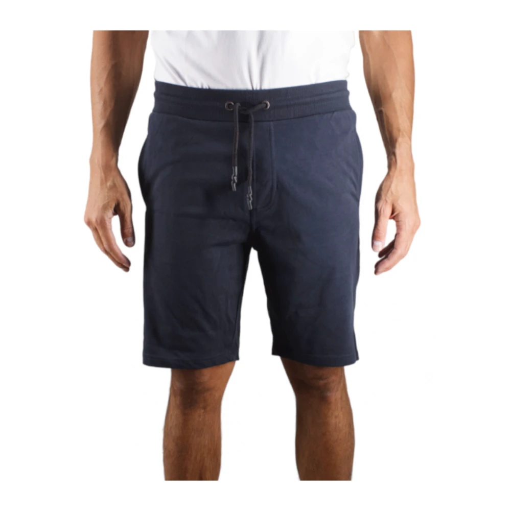 Cerruti 1881 Blauwe Zijlogo Katoenen Shorts Blue Heren