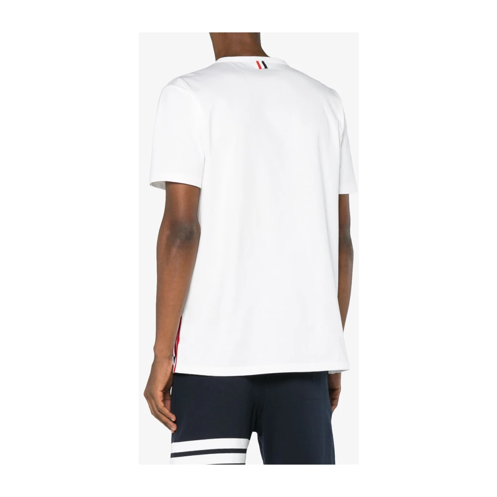 Thom Browne Wit T-shirt met Rwb Zak Trim White Heren