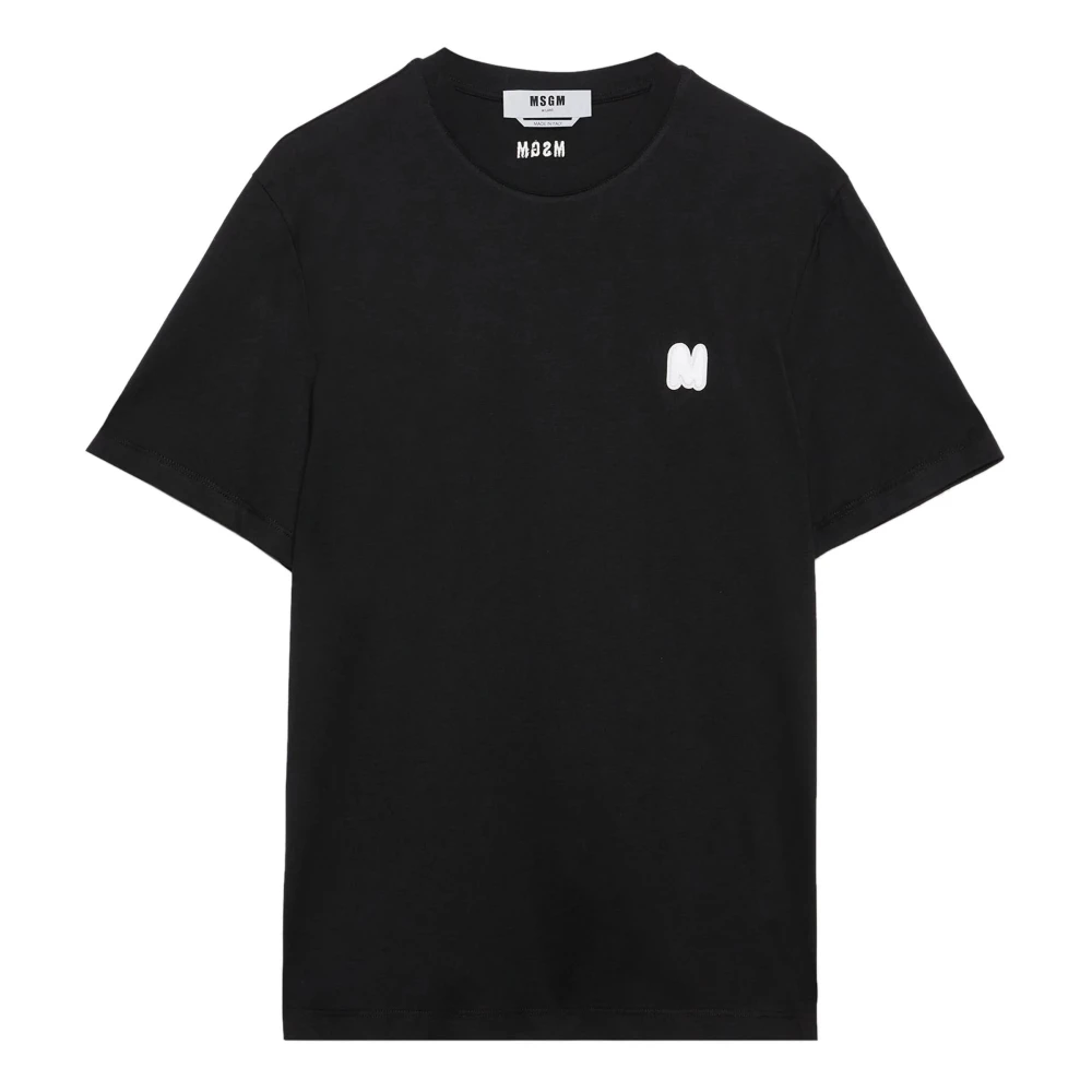 Msgm Zwarte T-shirts en Polos met Logo Black Heren