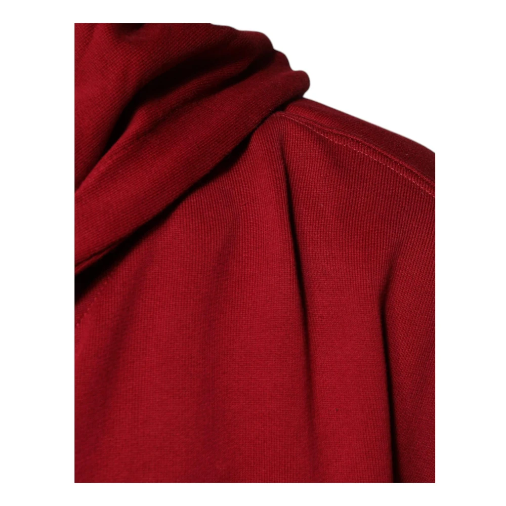 Dolce & Gabbana Rode Sweatshirt met Rits en Logo Details Red Heren