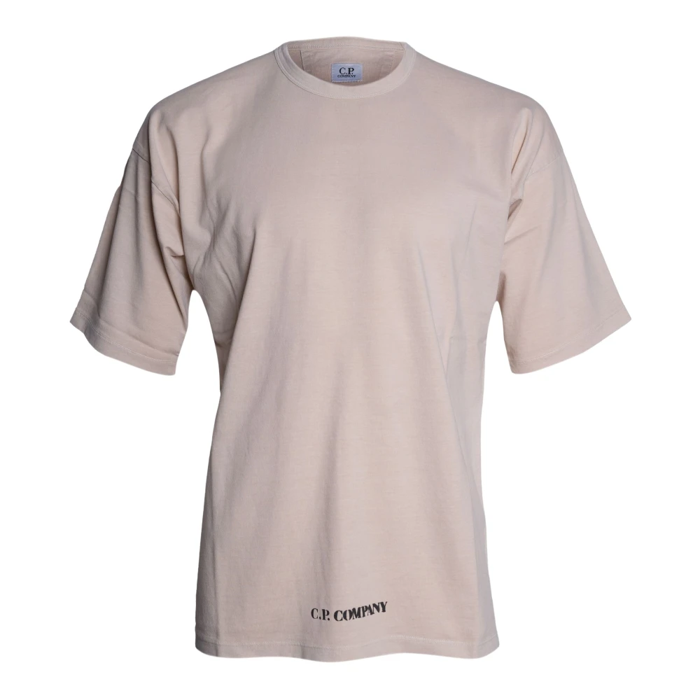 C.p. Company Men's Beige Jersey Crewneck T-Shirt - T-Shirts - Xl - Tops