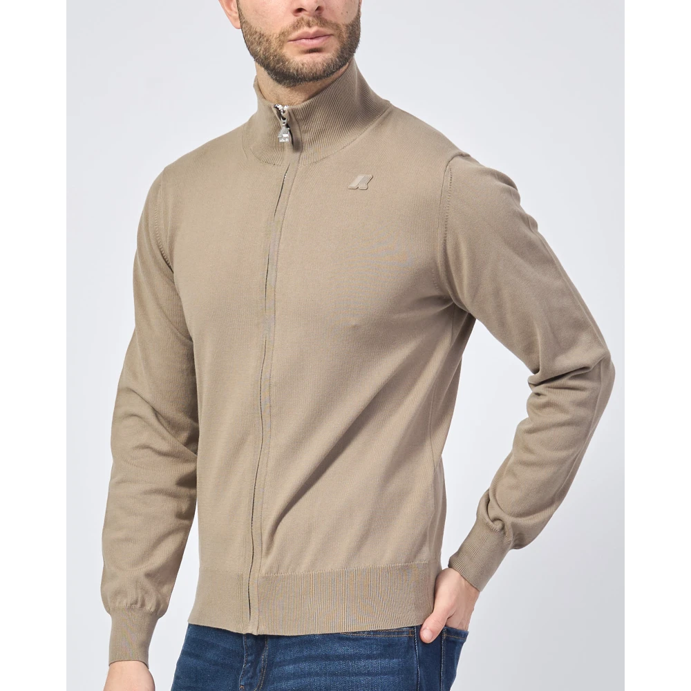 K-way Beige Trui Met Hoge Hals En Ritssluiting Beige Heren