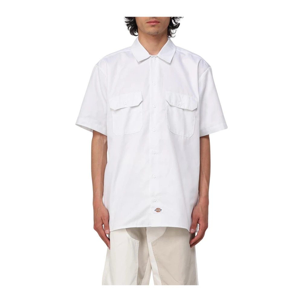 Dickies, Skjorta, Herr, M, Bomull, Klassisk Vit Arbets Skjorta