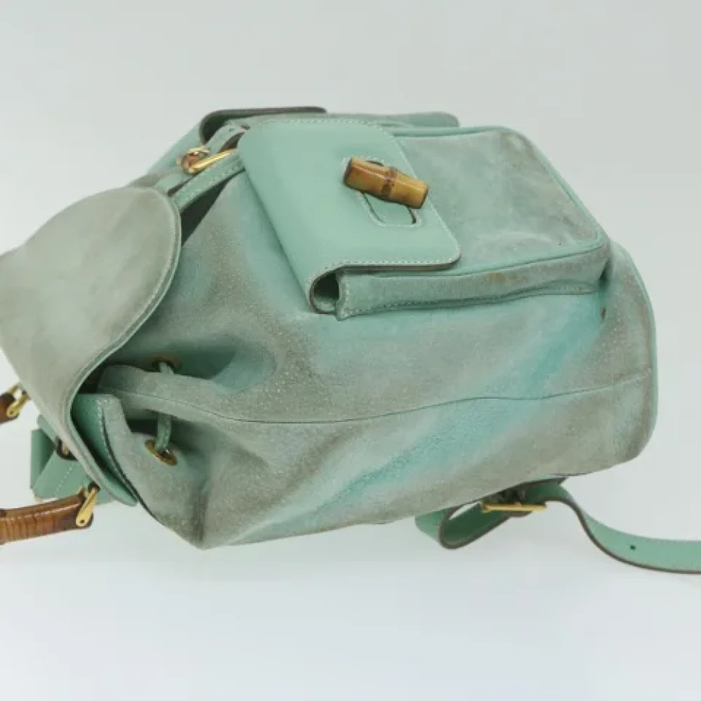 Gucci Vintage Pre-owned Suede backpacks Blue Dames