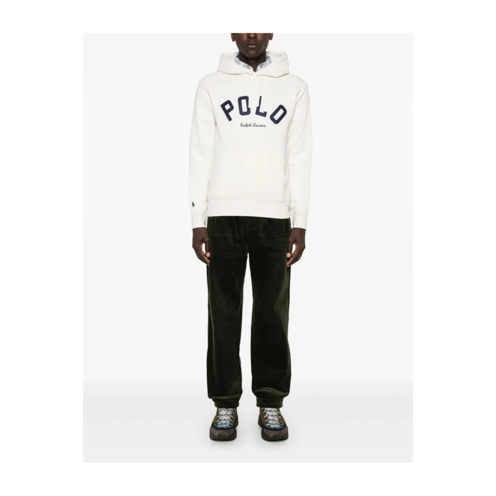 Polo Ralph Lauren Witte Sweater met Logo Applicatie White Heren