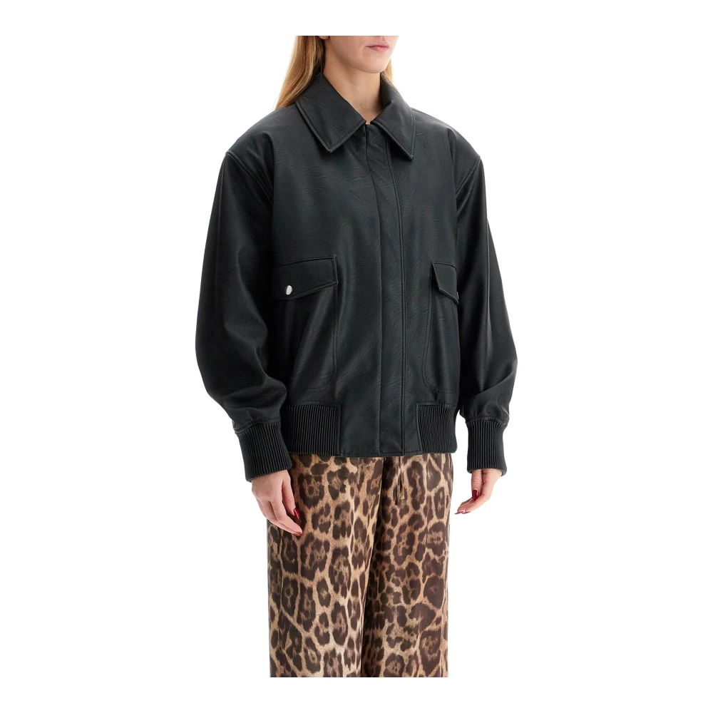 Stella Mccartney Oversized Vegan Bomberjack Black Dames