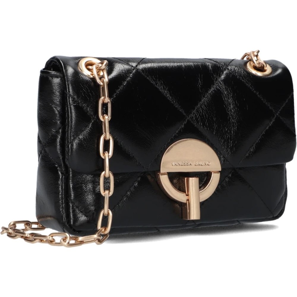 Vanessa Bruno Zwarte Leren Crossbody Schoudertas Black Dames